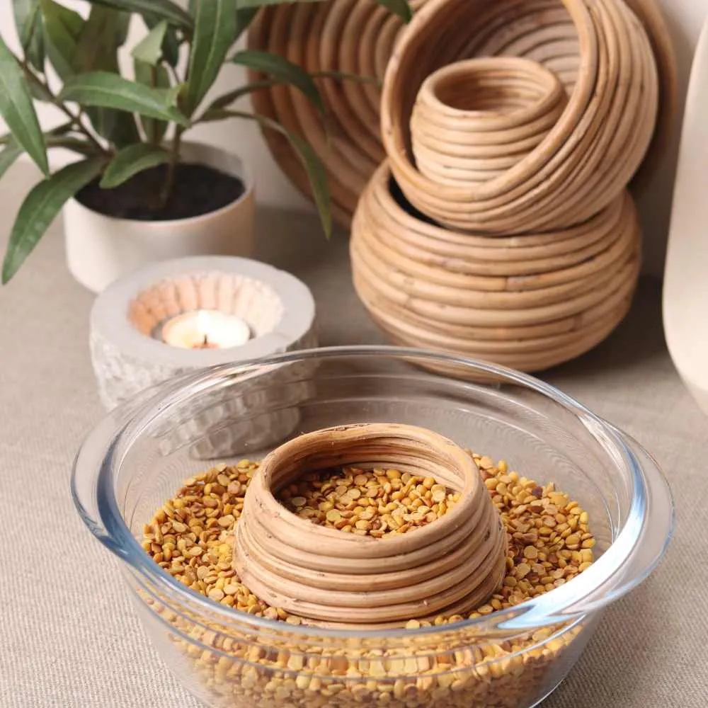 Round Cane Basket | Durable | Multi Usage as Decor And Storage | Smooth Finish