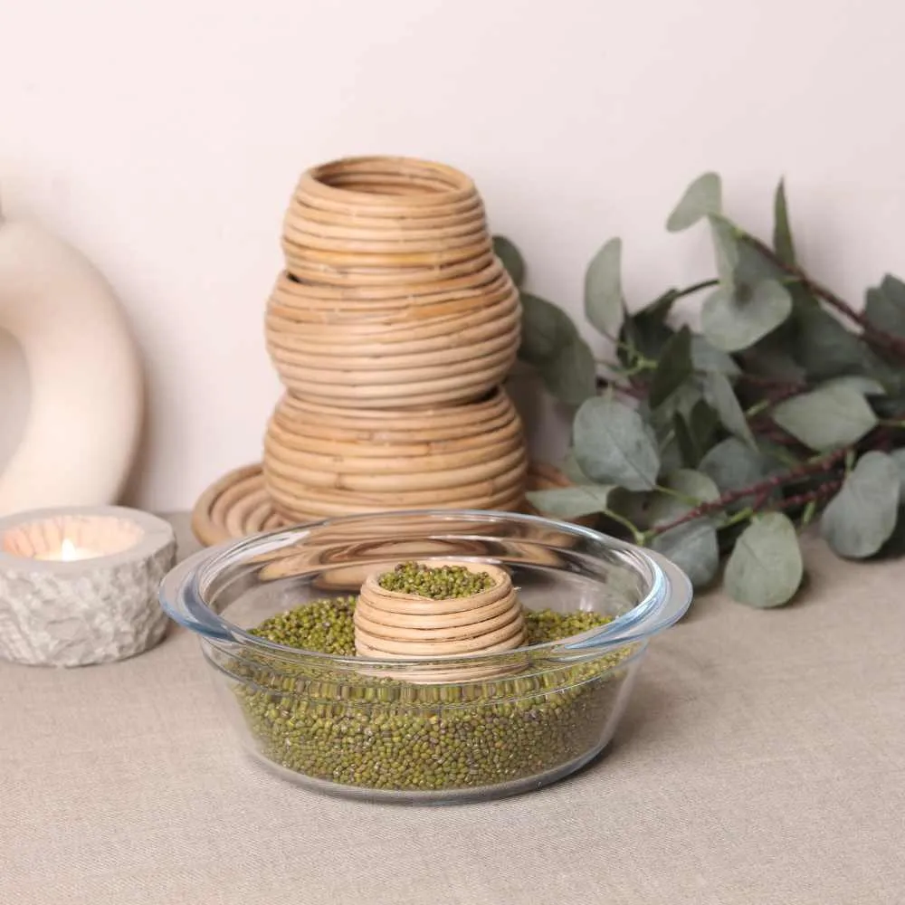 Round Cane Basket | Durable | Multi Usage as Decor And Storage | Smooth Finish