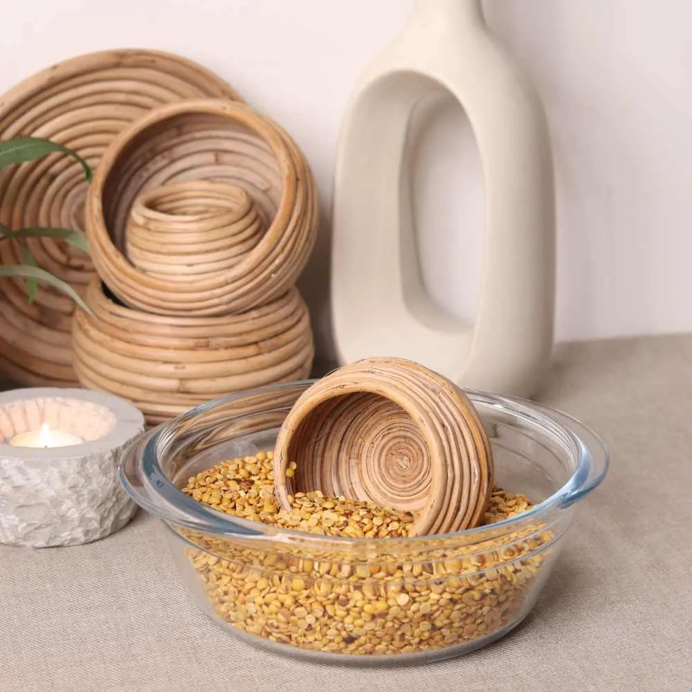 Round Cane Basket | Durable | Multi Usage as Decor And Storage | Smooth Finish