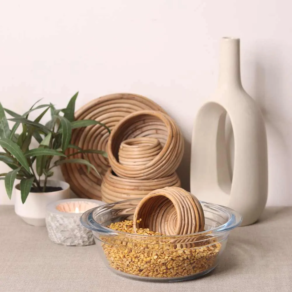 Round Cane Basket | Durable | Multi Usage as Decor And Storage | Smooth Finish