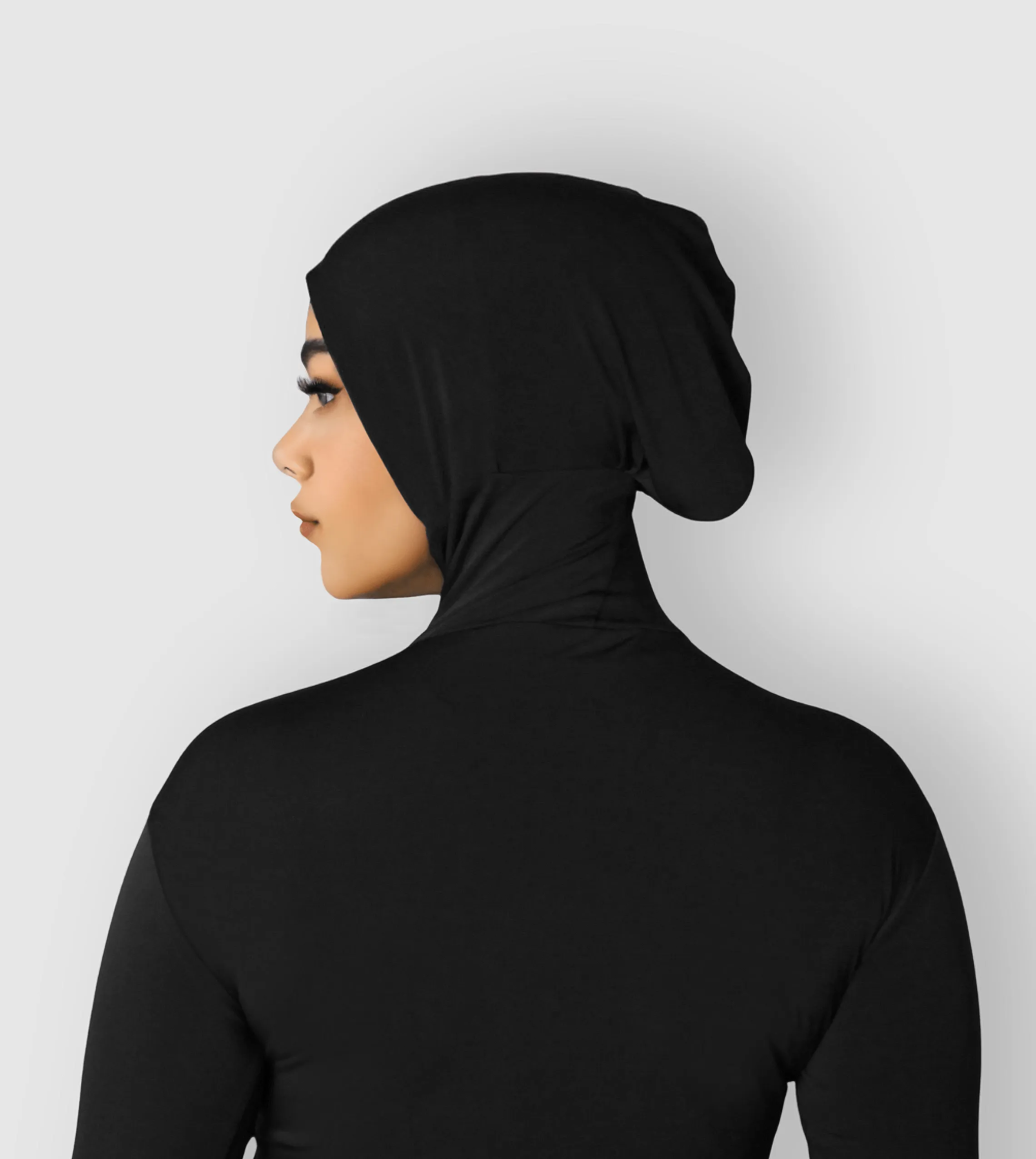 RUUQ Bodysuit Long Sleeve with Hijab Cap - Black