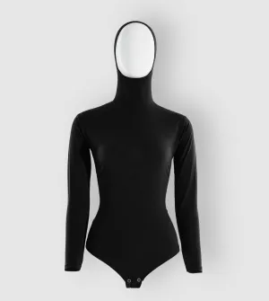 RUUQ Bodysuit Long Sleeve with Hijab Cap - Black