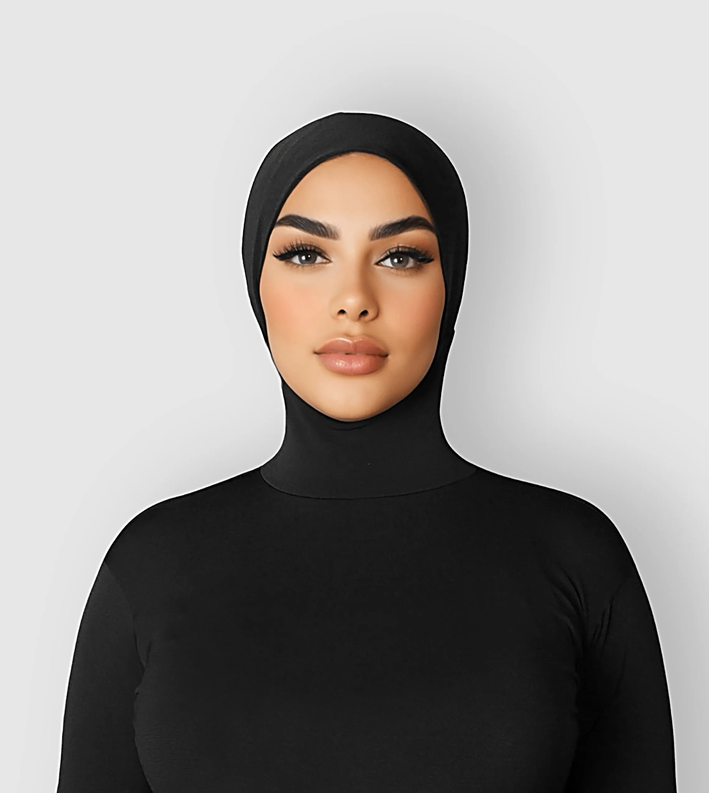 RUUQ Bodysuit Long Sleeve with Hijab Cap - Black
