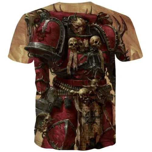 Skull T shirts Men Military Shirt Print Punk Rock Tshirts Cool Metal Tshirts Novelty Hip Hop T-shirts Graphic Short Sleeve