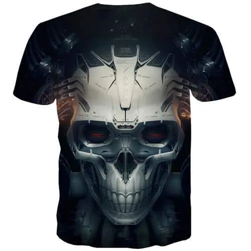 Skull T shirts Men Skeleton T-shirts 3d Metal Tshirts Casual Black Tshirt Printed Gothic Tshirt Anime Short Sleeve Full Print