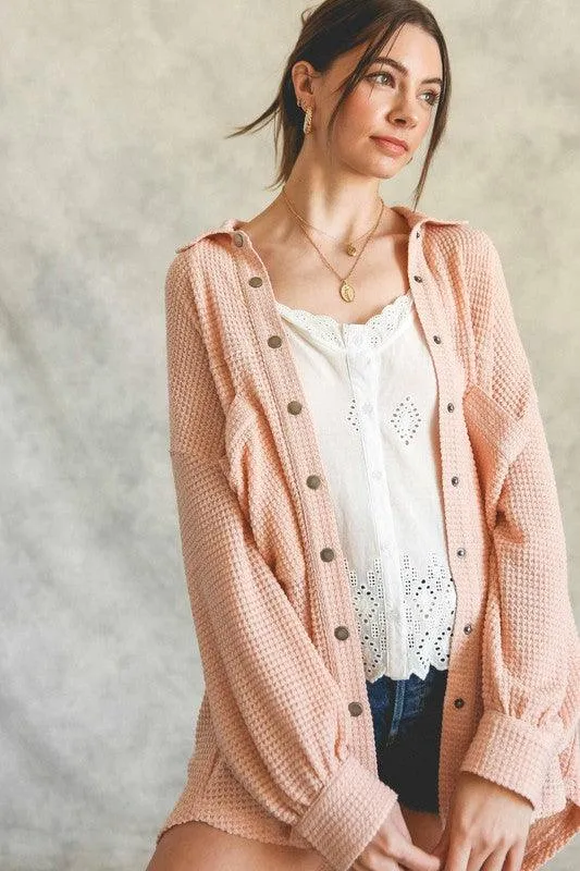 Soft Thermal Knit Shacket Top