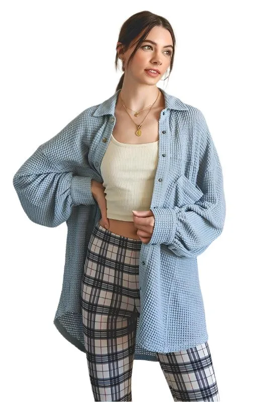 Soft Thermal Knit Shacket Top