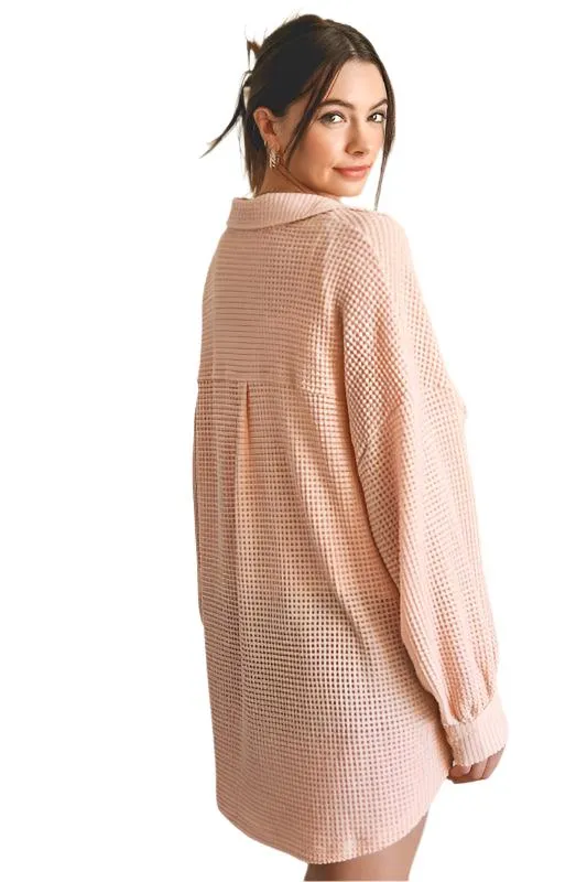 Soft Thermal Knit Shacket Top