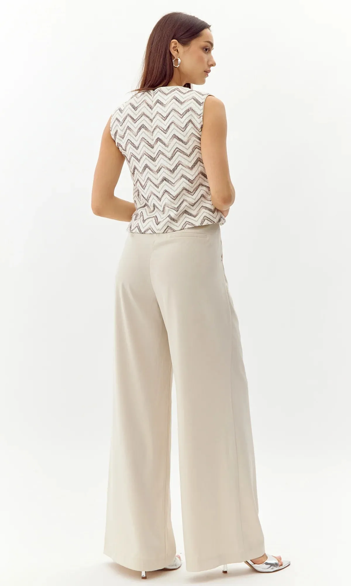 Stanley Wide Leg Trousers- Bone