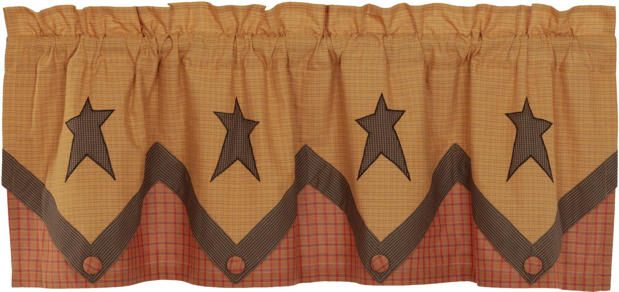 Stratton Primitive Star Layered Lined Valance 60"