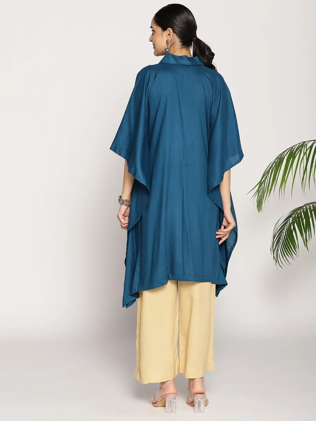 Teal Rayon ShirtKurta - TealTealTillake