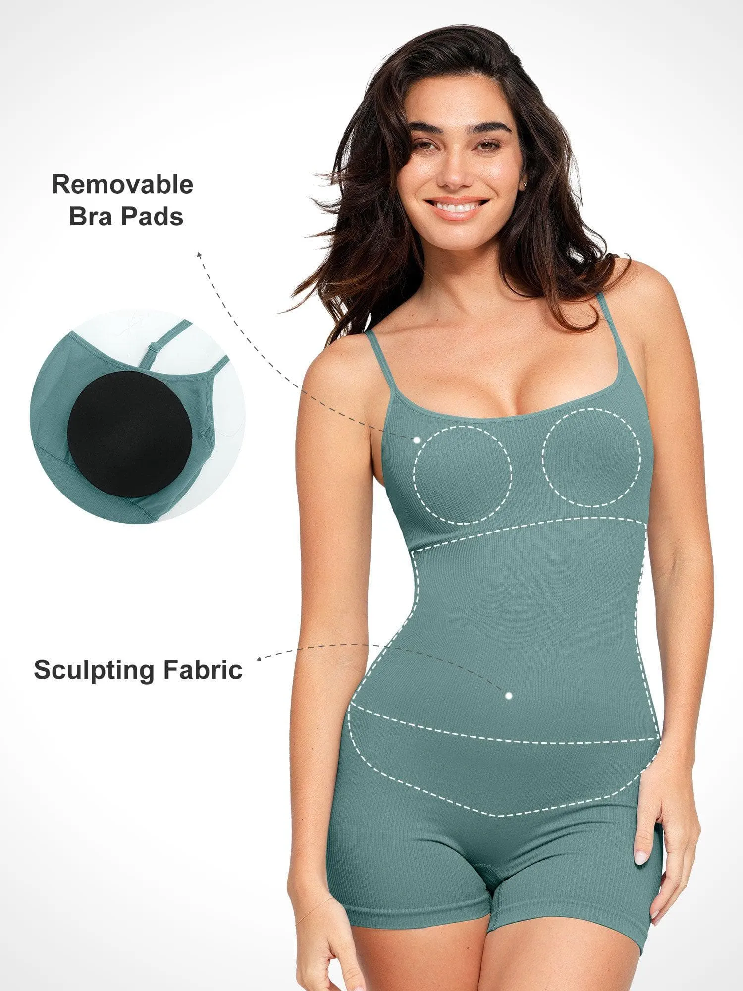 The Shapewear Romper Seamless Ribbed Tank