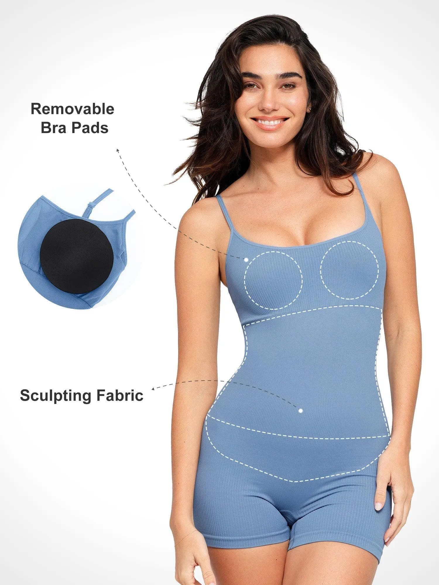 The Shapewear Romper Seamless Ribbed Tank