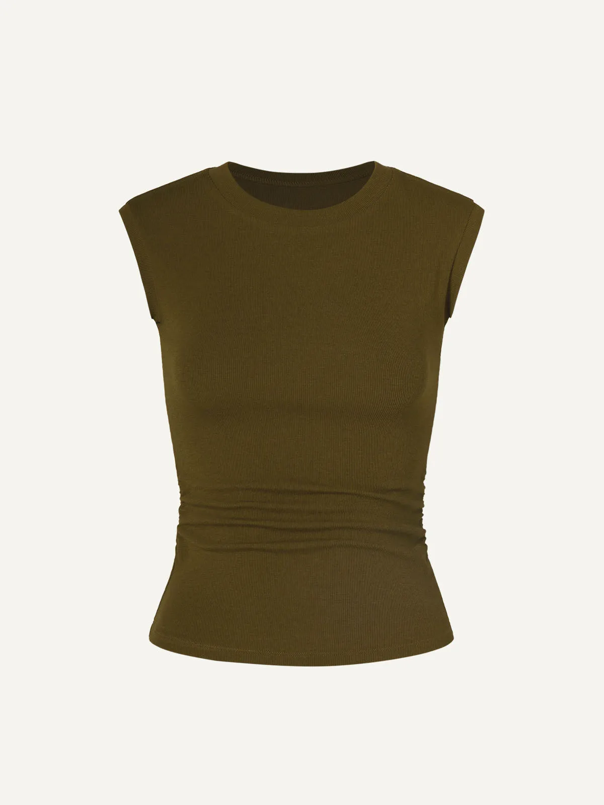 Thermal Crew Ruched Side T-Shirt