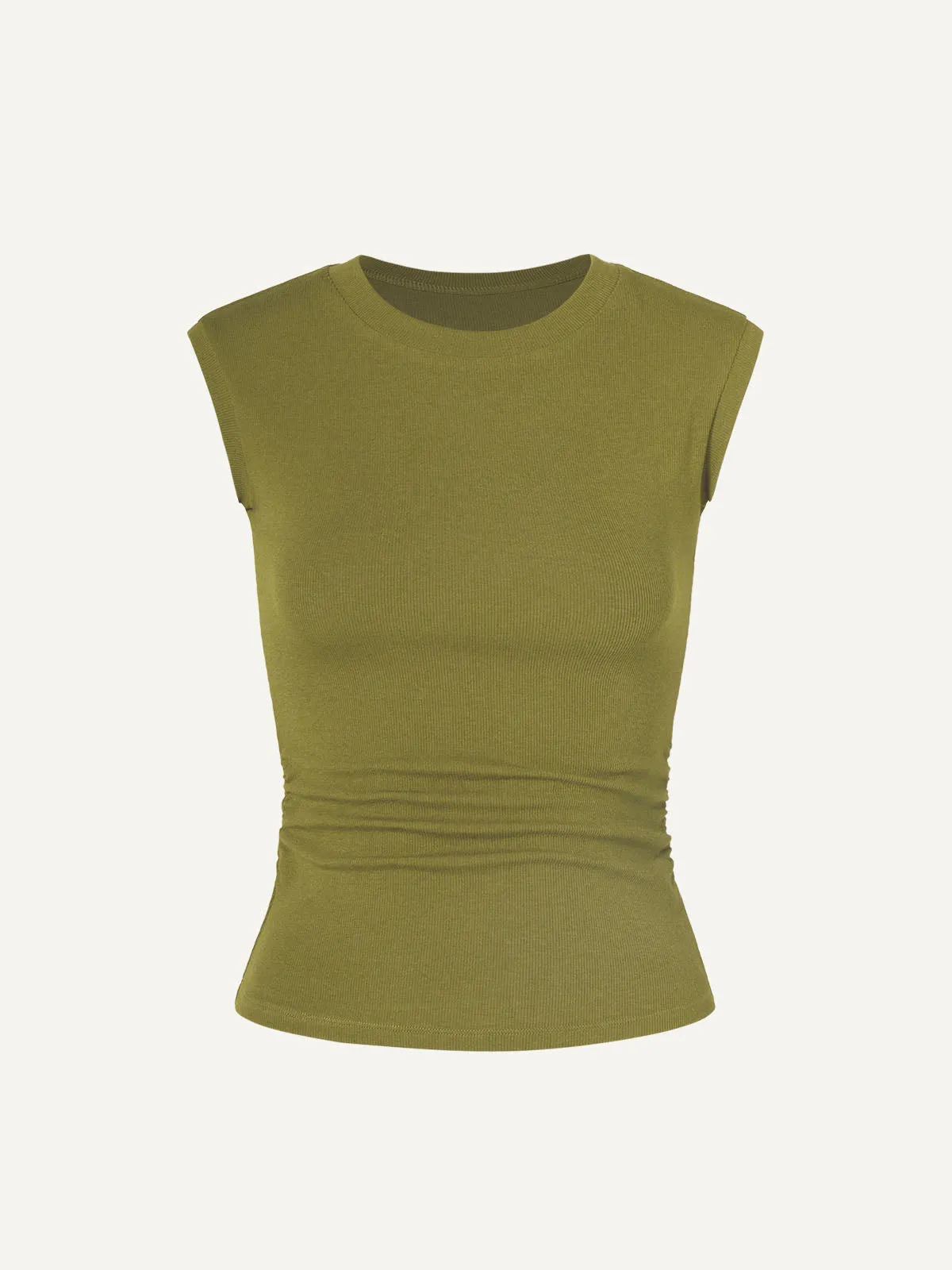 Thermal Crew Ruched Side T-Shirt