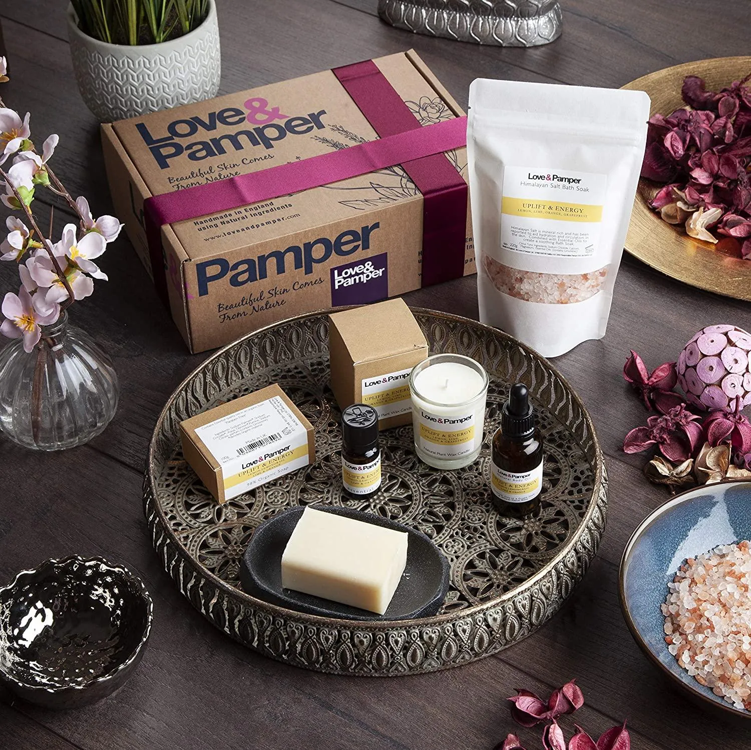 UPLIFT & ENERGY - SUSTAINABLE Aromatherapy Pampering Gift Set For Women