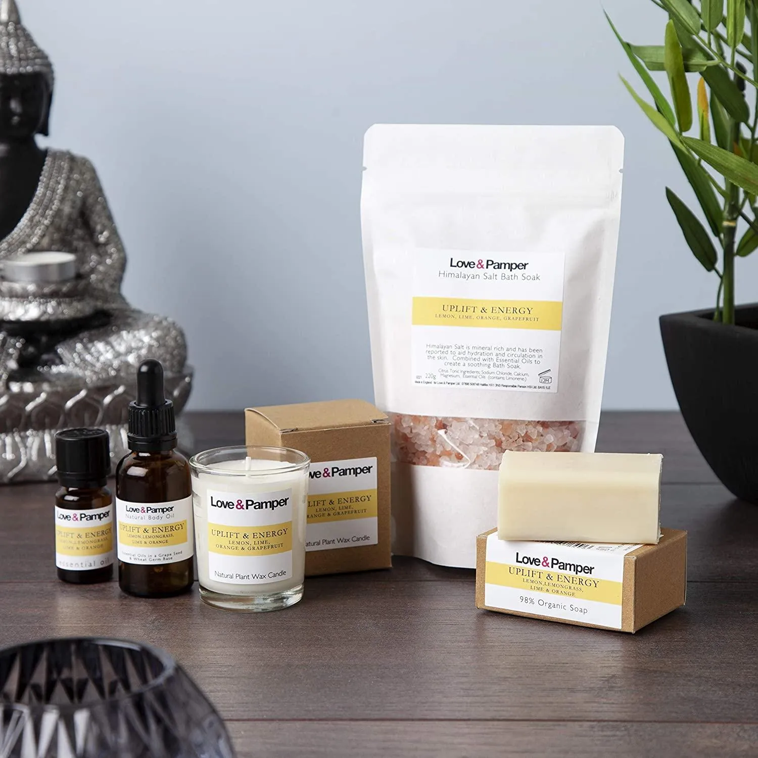 UPLIFT & ENERGY - SUSTAINABLE Aromatherapy Pampering Gift Set For Women