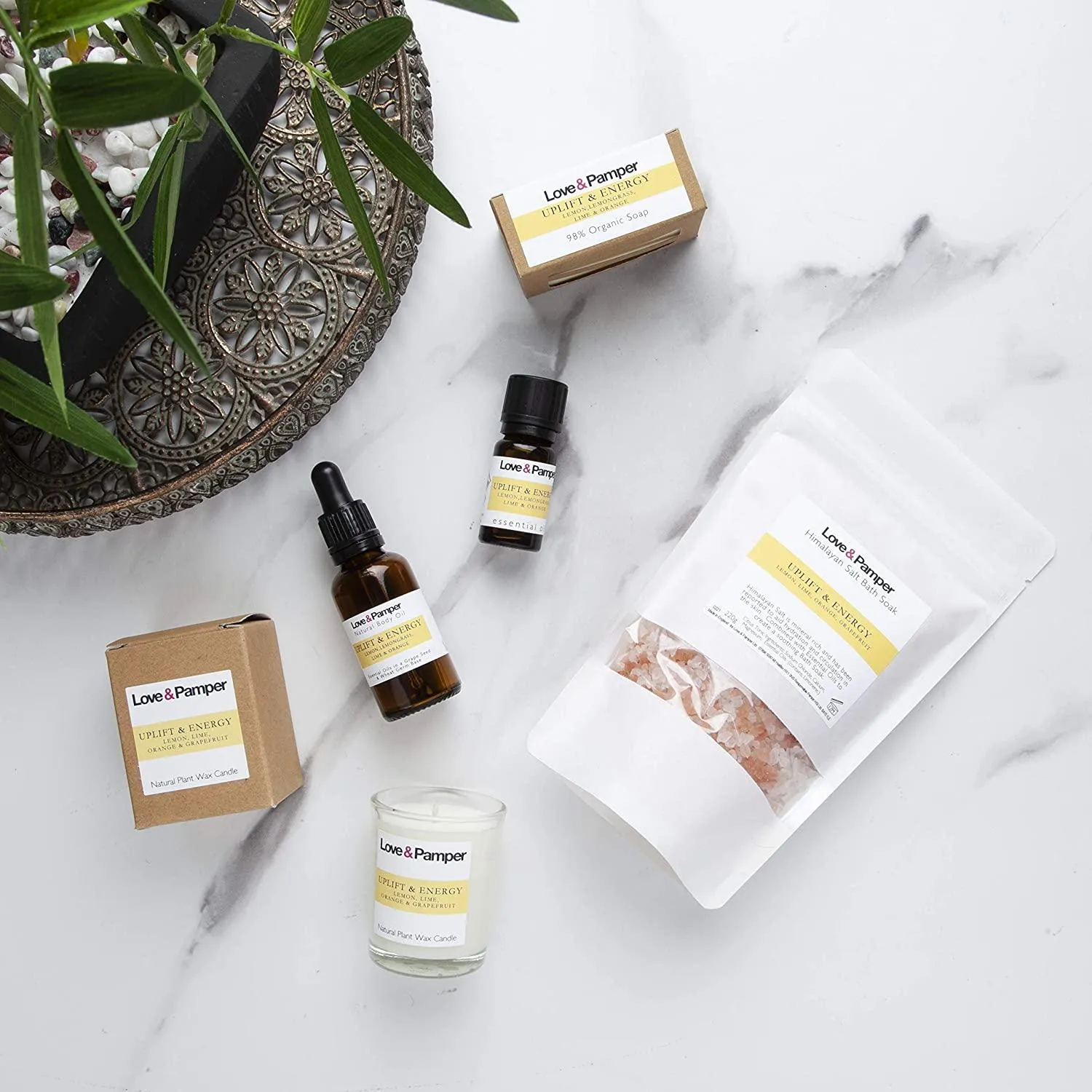 UPLIFT & ENERGY - SUSTAINABLE Aromatherapy Pampering Gift Set For Women