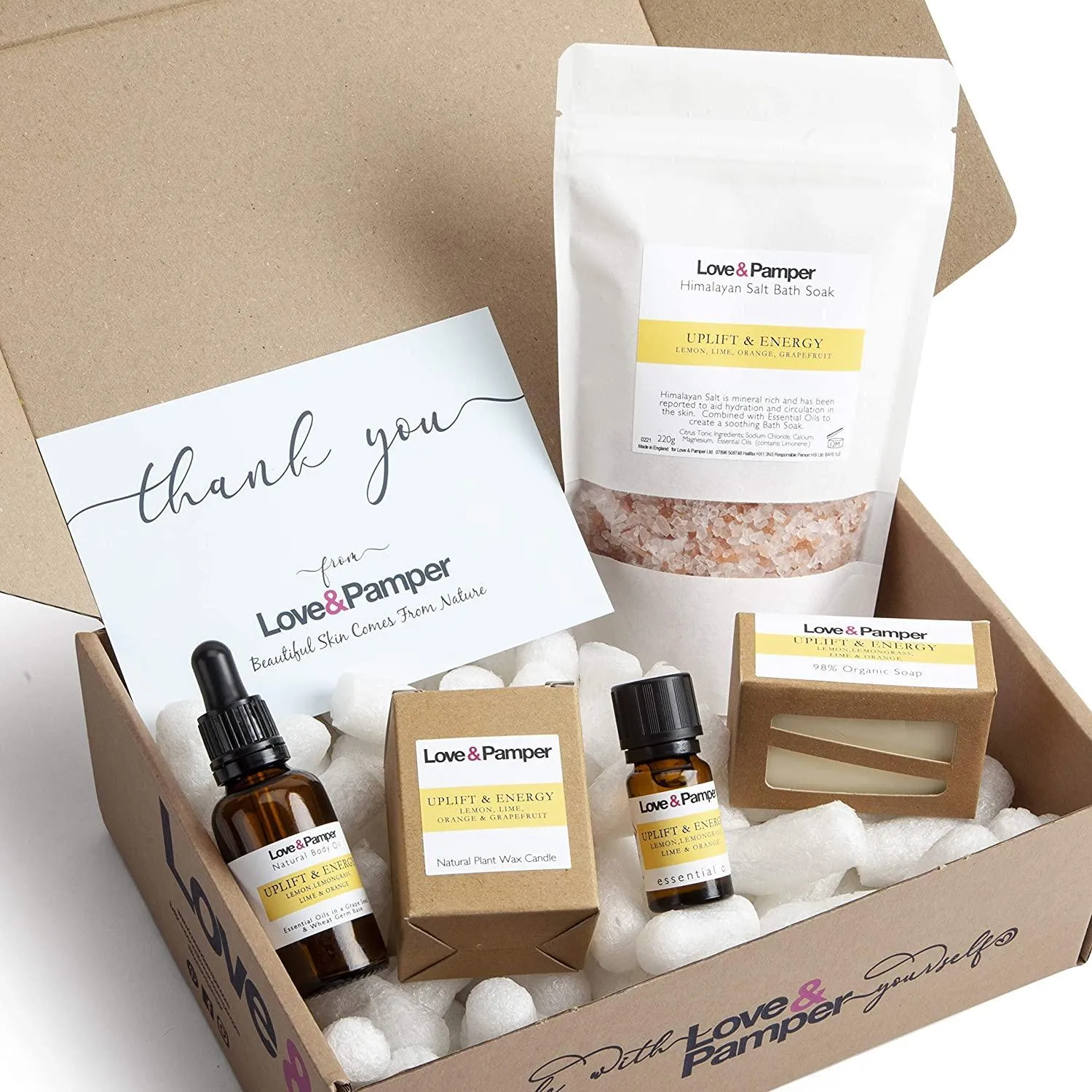 UPLIFT & ENERGY - SUSTAINABLE Aromatherapy Pampering Gift Set For Women