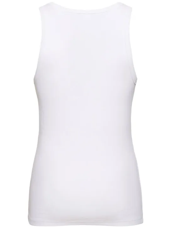 Versace   Ribbed cotton blend tank top 