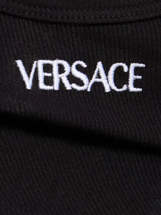 Versace   Ribbed cotton blend tank top 
