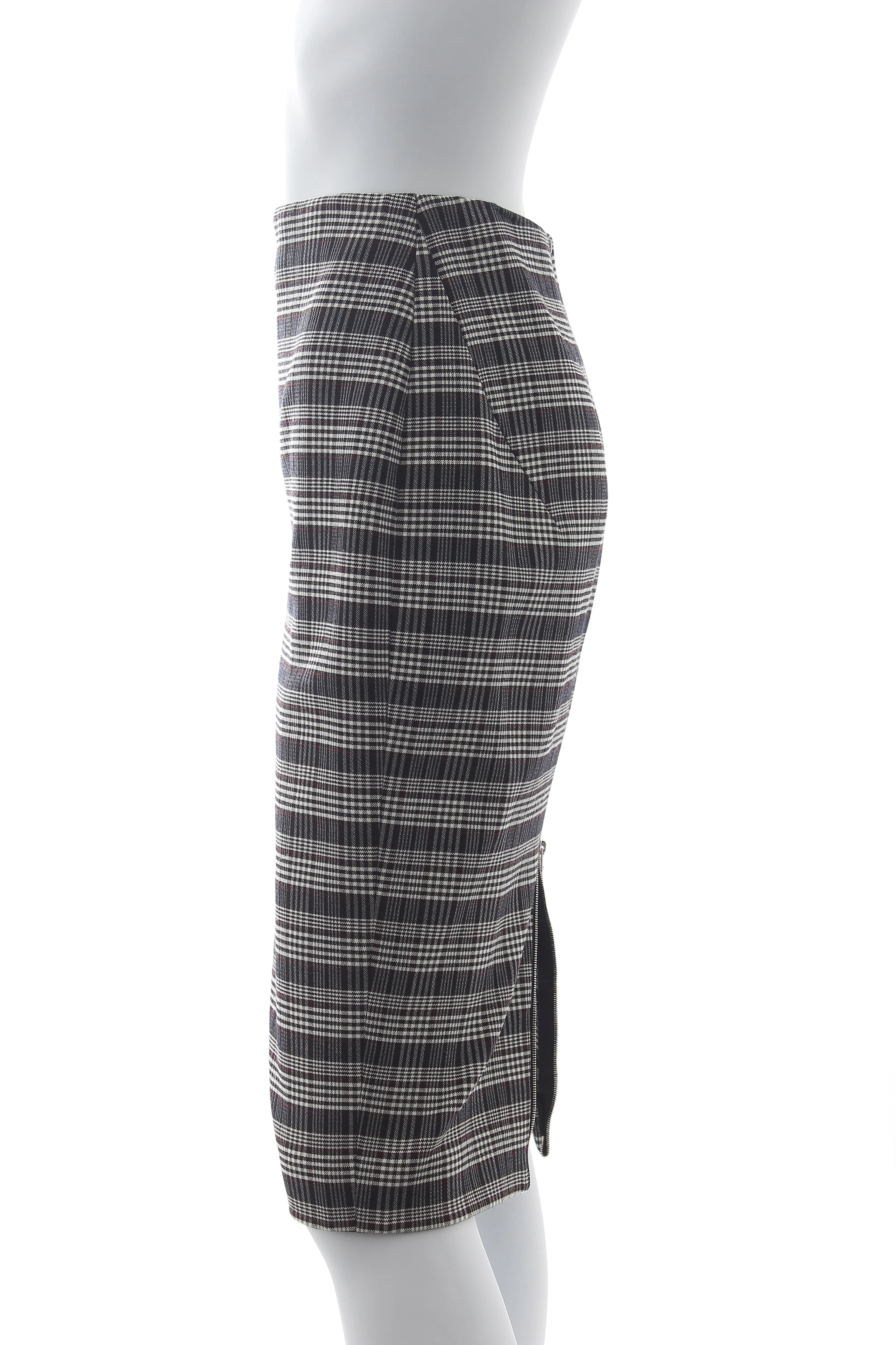Victoria Beckham Check Wool-Blend Skirt