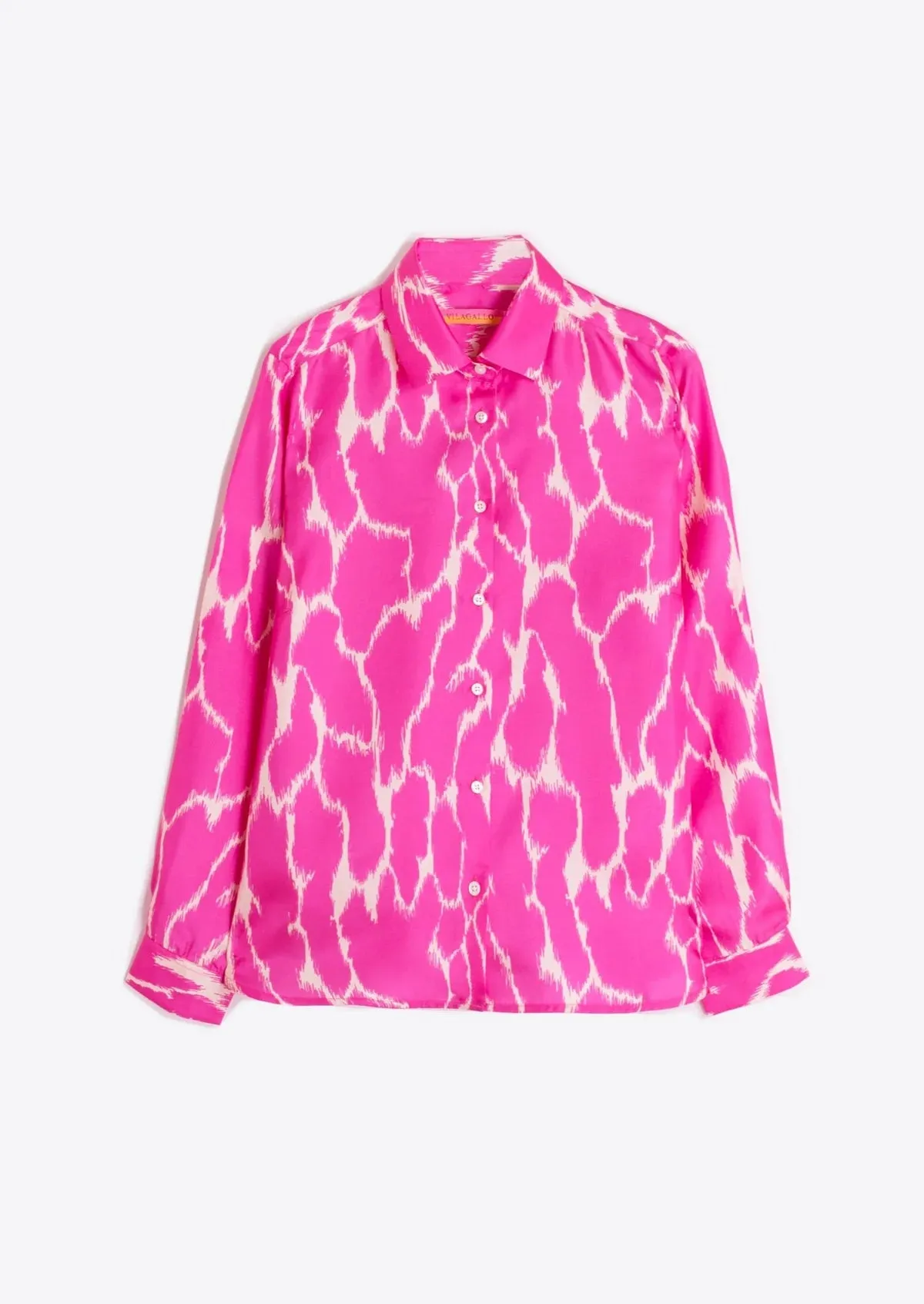 VILAGALLO ISABELLA SILK SHIRT IN PINK AND IVORY