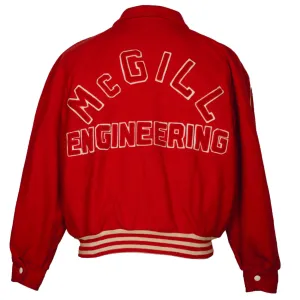 Vintage McGill University Engineering School Jacket 1950s 60s Letterman Style M
