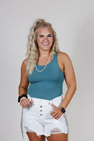 Waiting For You Dusty Teal Bodysuit