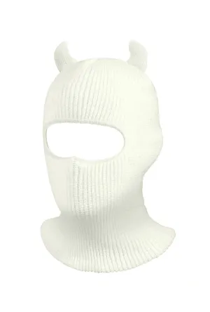 White Devil Horn Balaclava