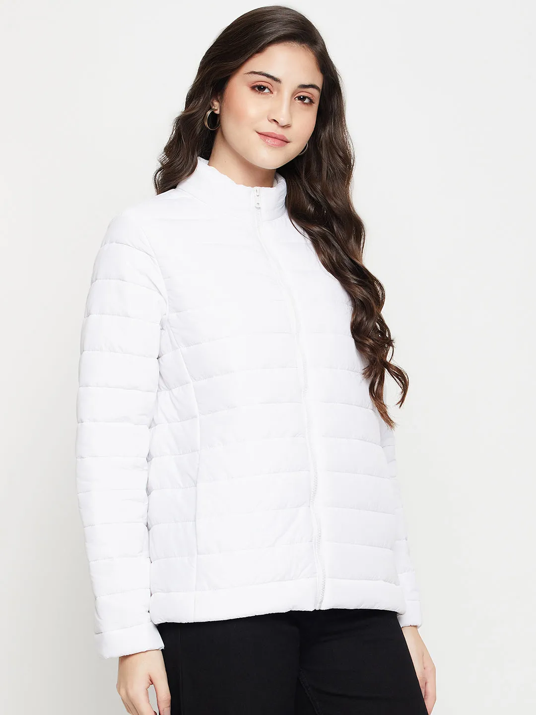 Women's Casual  White Quilted  Jacket