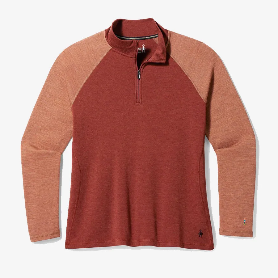 Women's Classic Thermal Merino Base Layer 1/4 Zip Plus (Pecan Brown Heather)