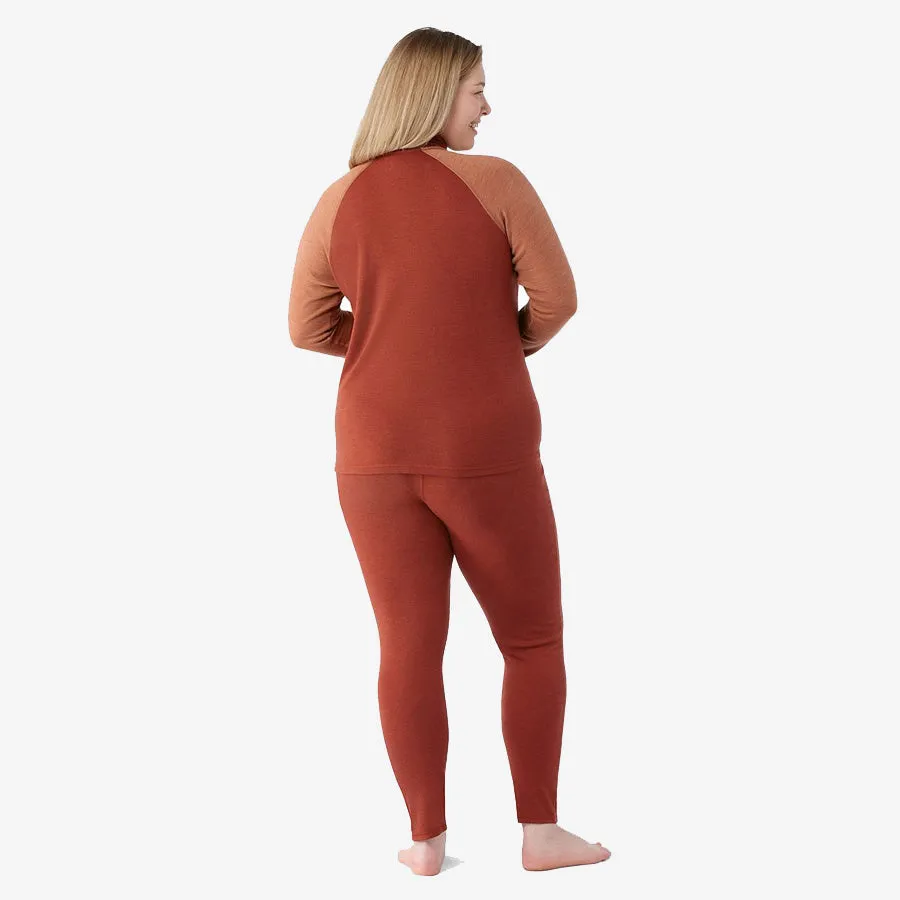 Women's Classic Thermal Merino Base Layer 1/4 Zip Plus (Pecan Brown Heather)