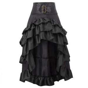 Women's Gothic Ruffled Layered High/low Skirt
