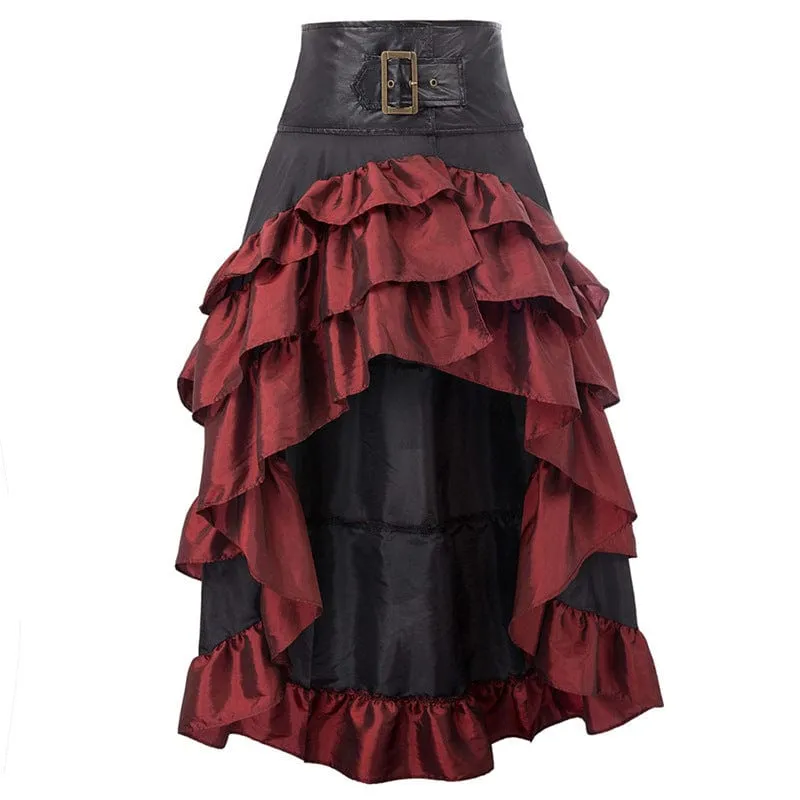 Women's Gothic Ruffled Layered High/low Skirt