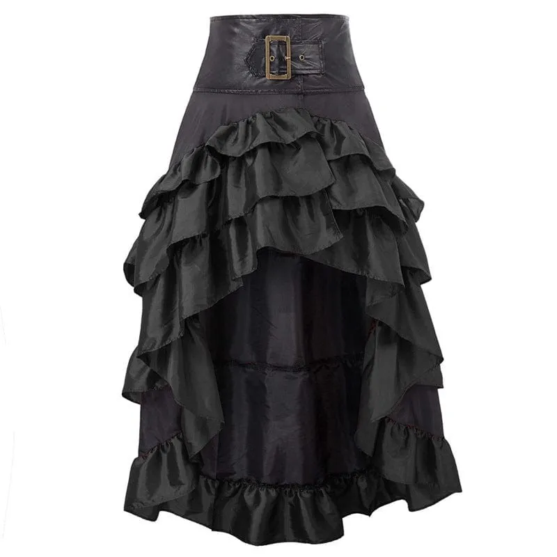 Women's Gothic Ruffled Layered High/low Skirt