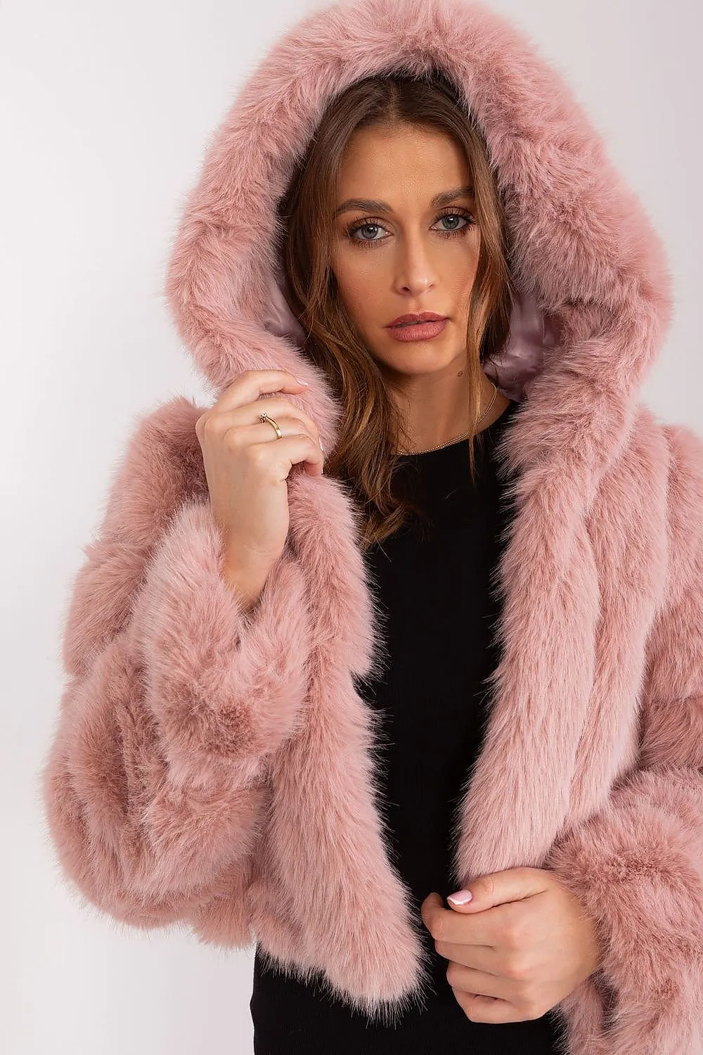Womens Lightweight Fur-Style Spring Jacket