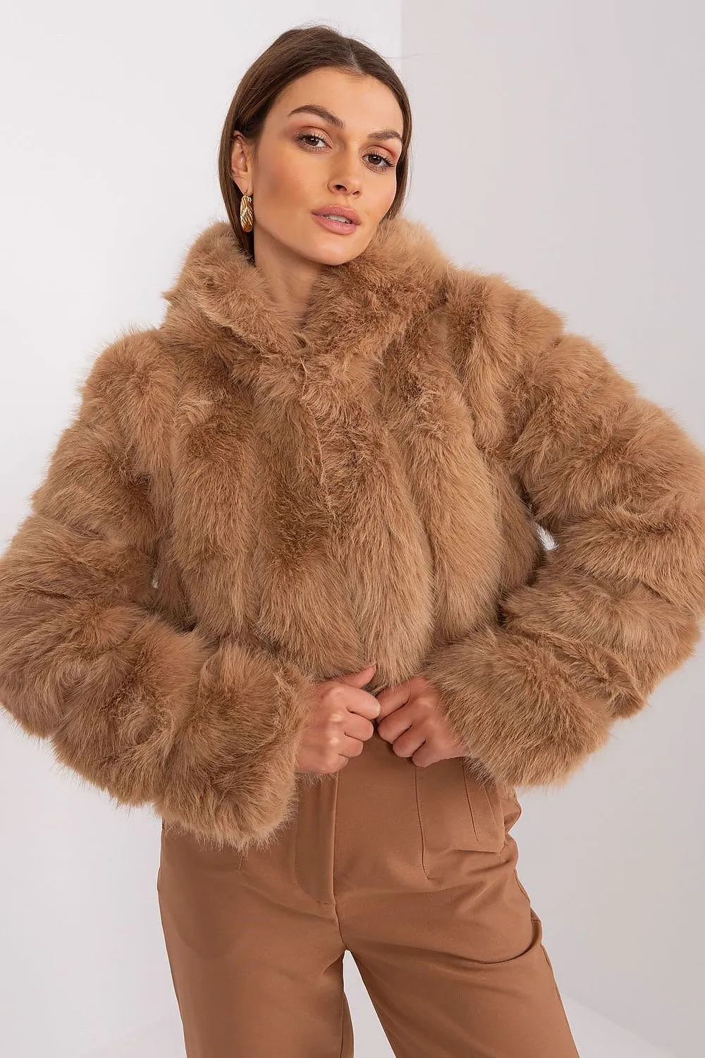 Womens Lightweight Fur-Style Spring Jacket