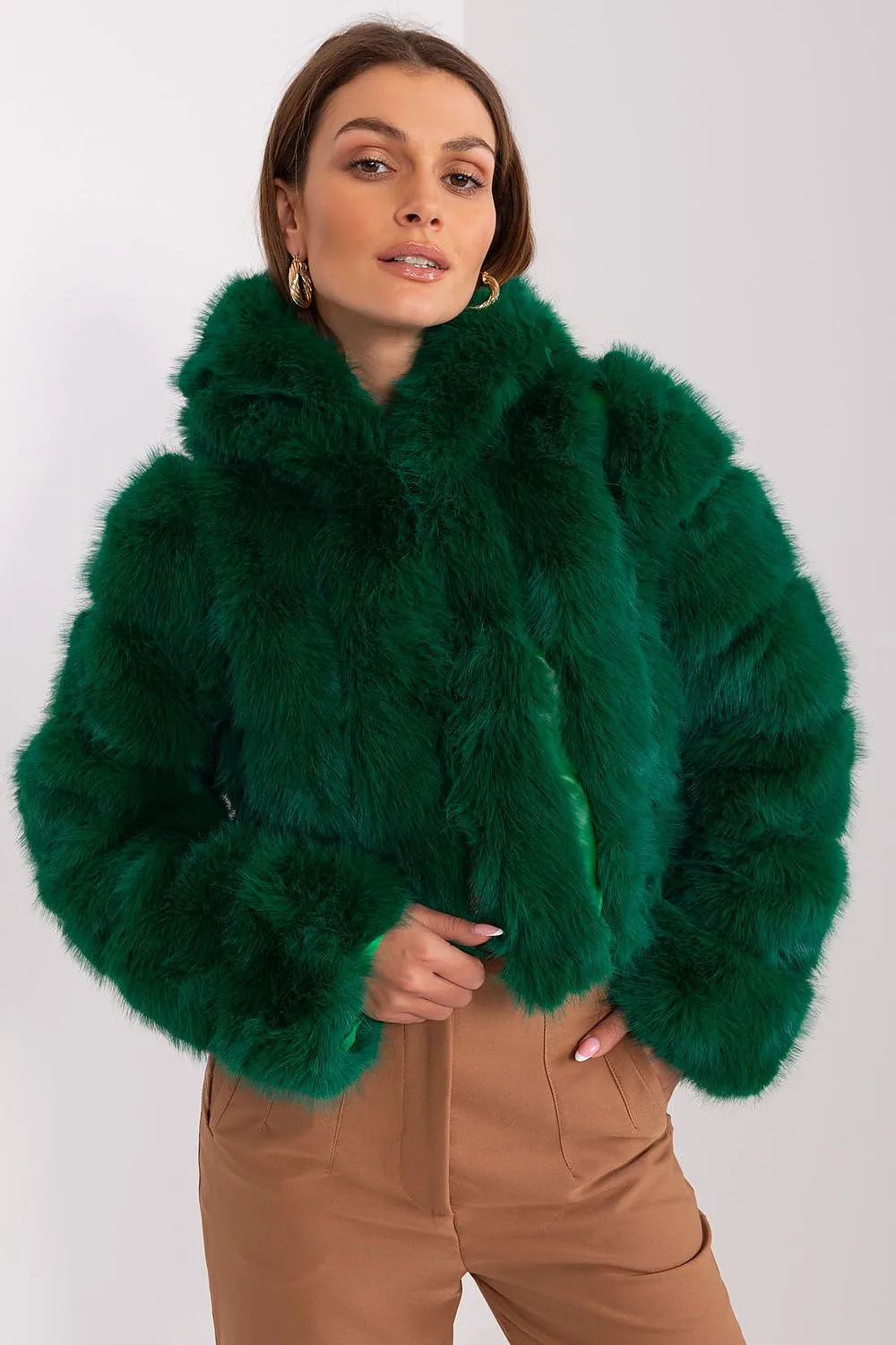 Womens Lightweight Fur-Style Spring Jacket