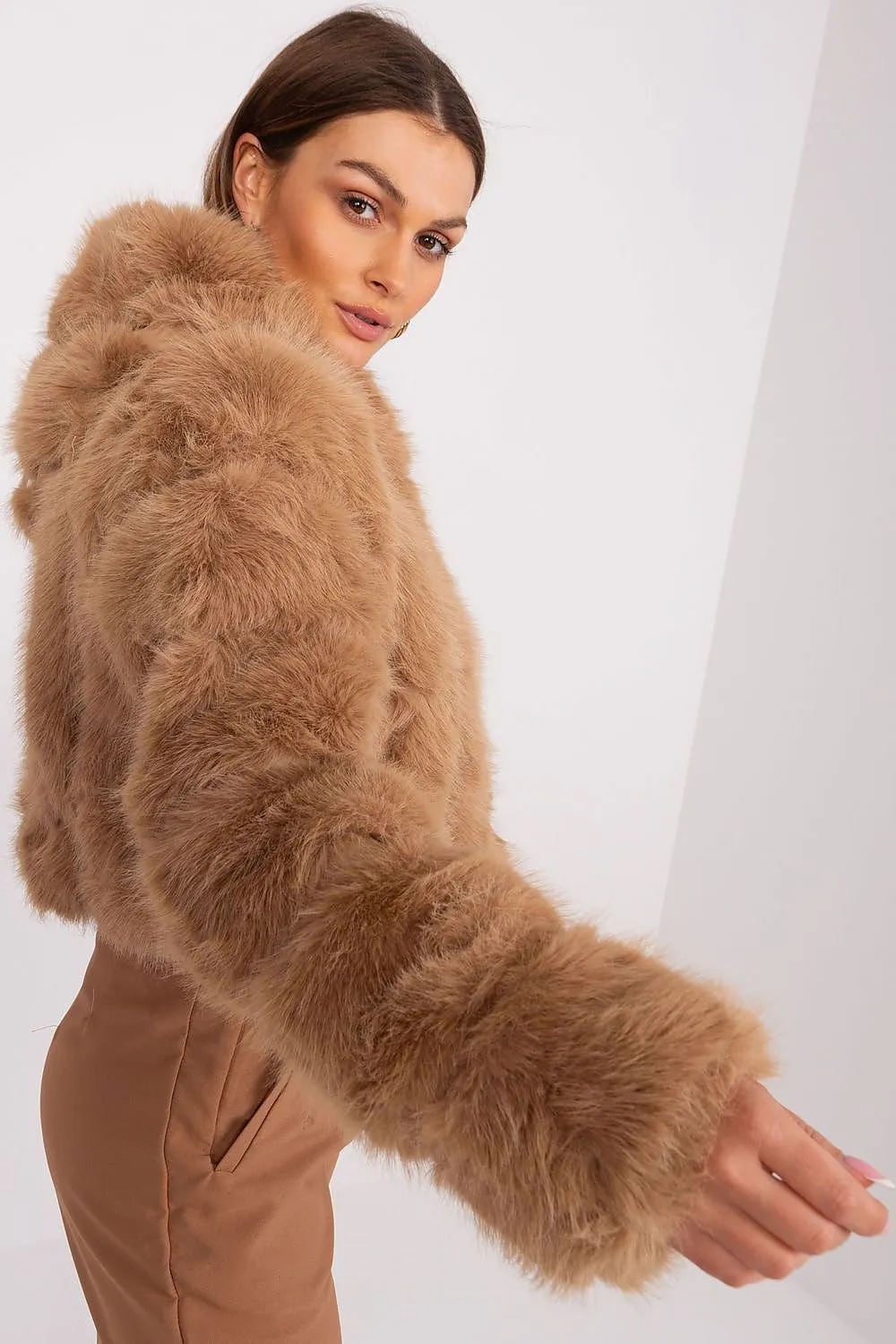 Womens Lightweight Fur-Style Spring Jacket