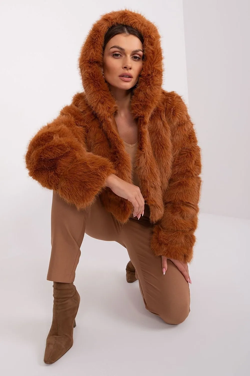 Womens Lightweight Fur-Style Spring Jacket