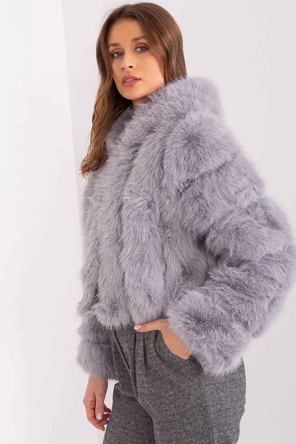 Womens Lightweight Fur-Style Spring Jacket