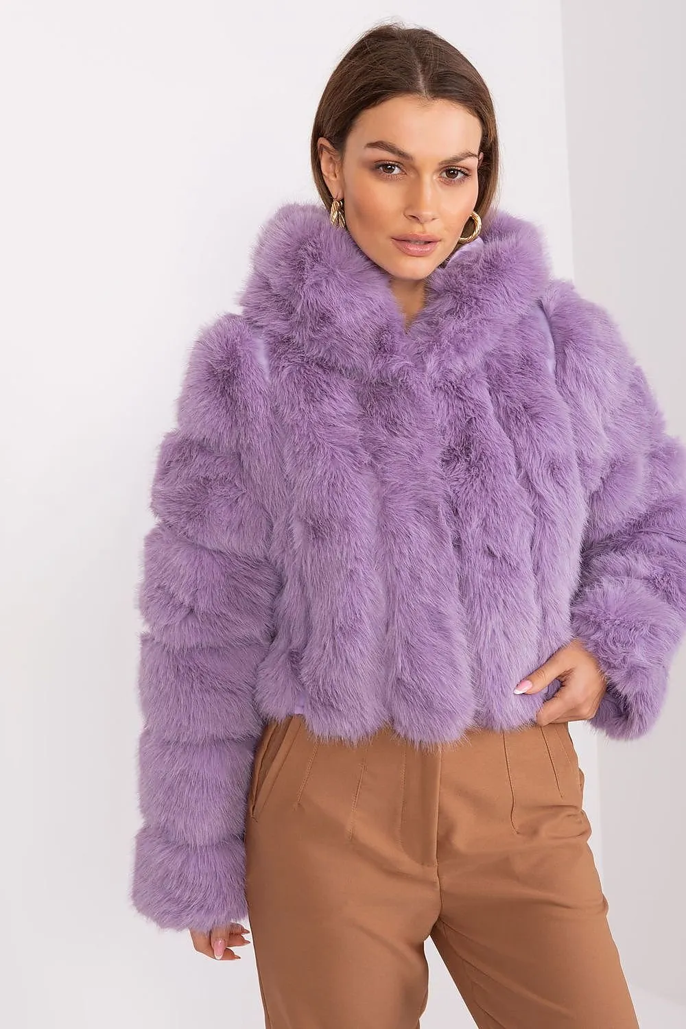Womens Lightweight Fur-Style Spring Jacket
