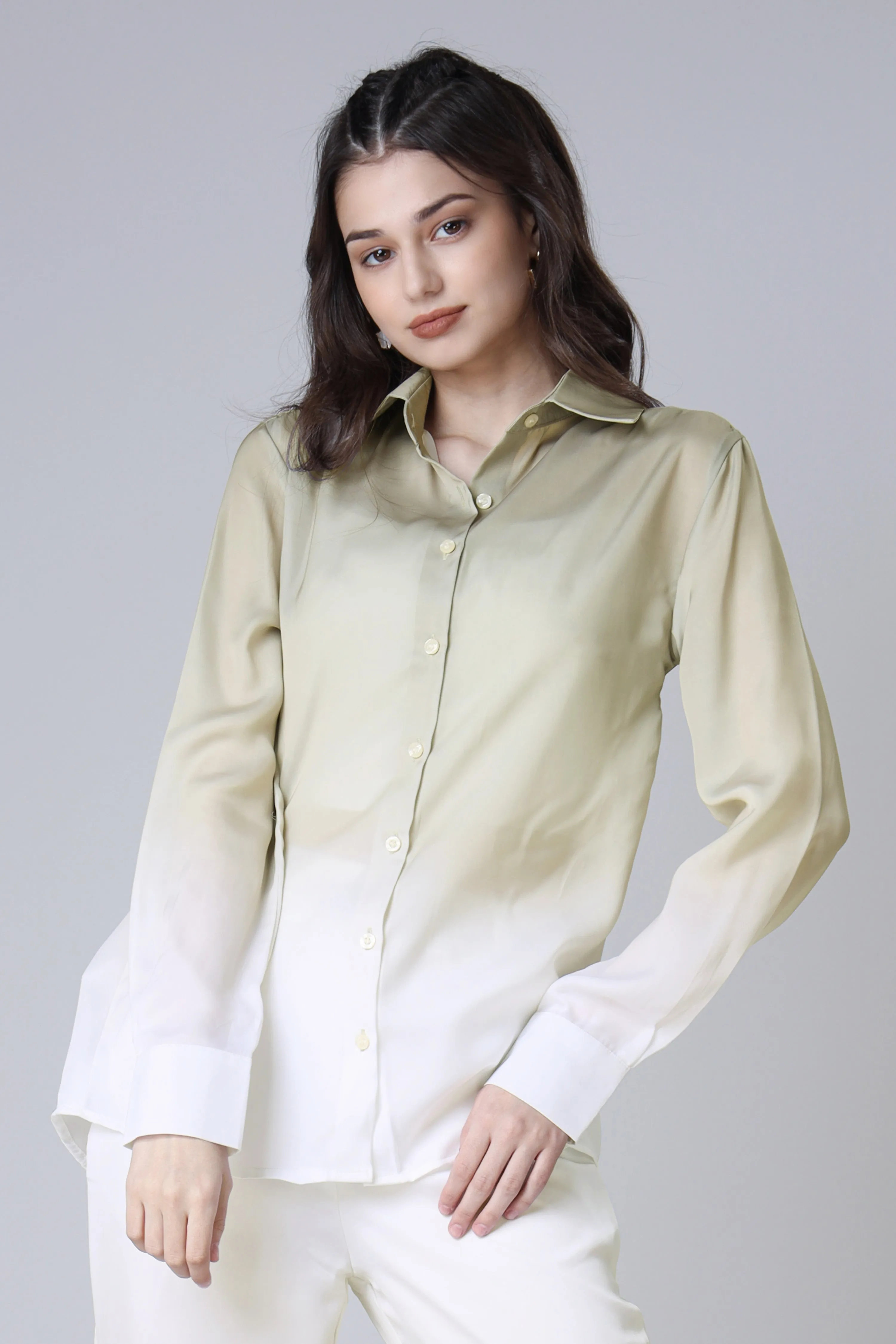 Women's Long Sleeve Ombre Shirt