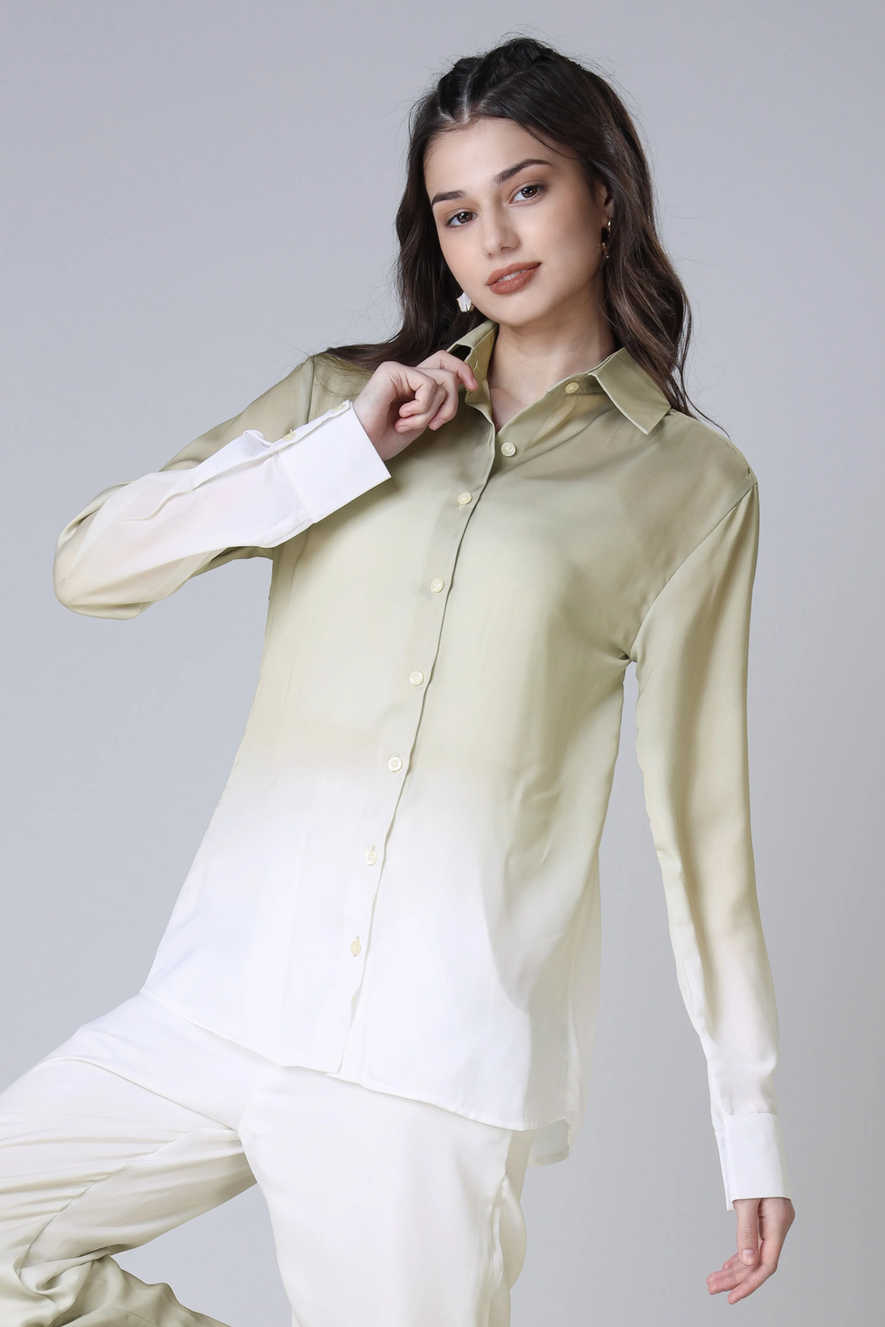 Women's Long Sleeve Ombre Shirt