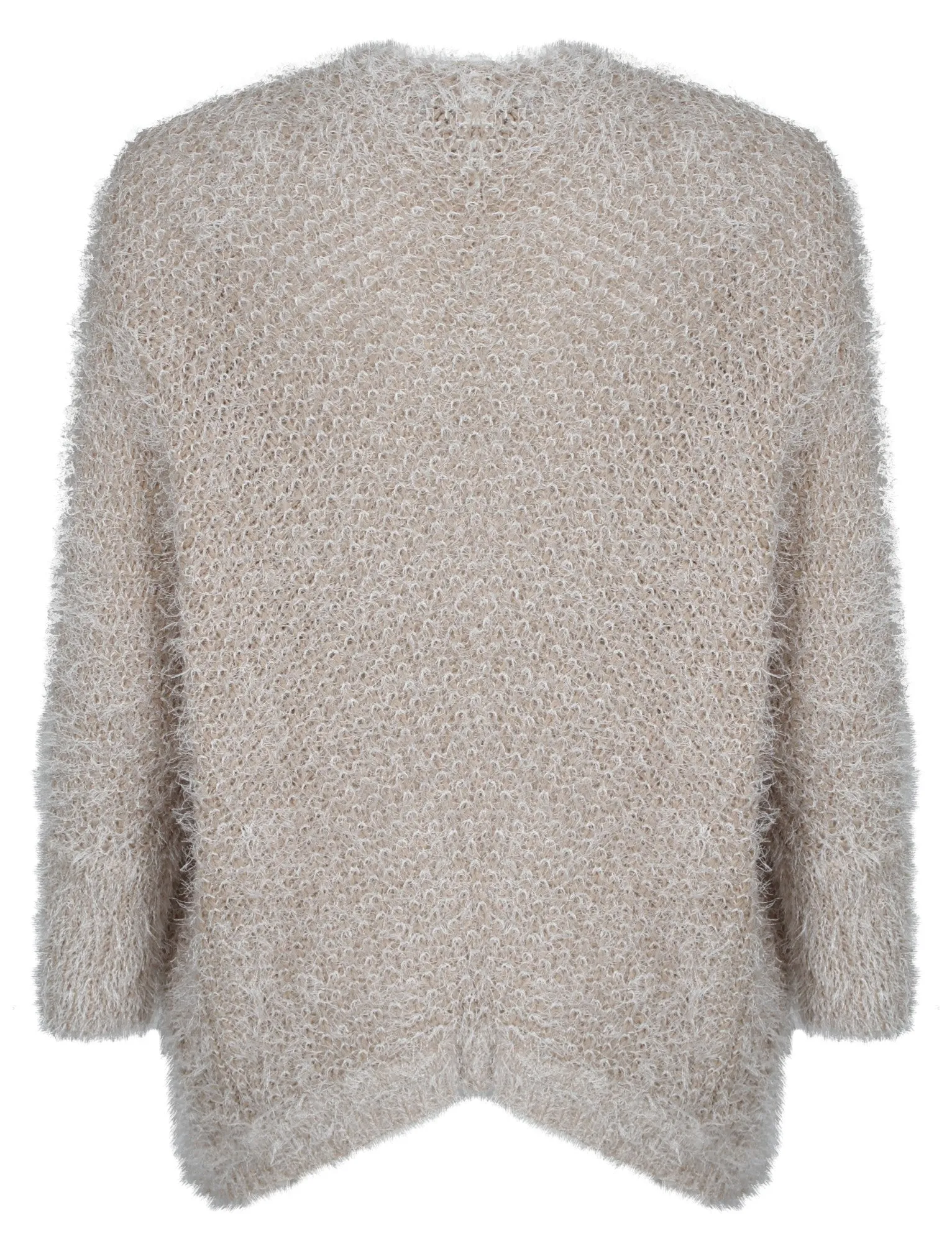 Womens Striped Loose Fit Cardigan in Smoke Beige
