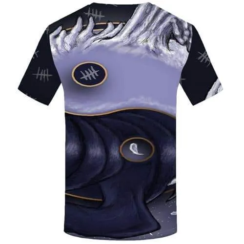 Yin Yang T shirts Men Harajuku T shirts Funny Gossip Tshirts Cool Fish Tshirts Casual Animal Tshirt Anime Short Sleeve Punk Rock