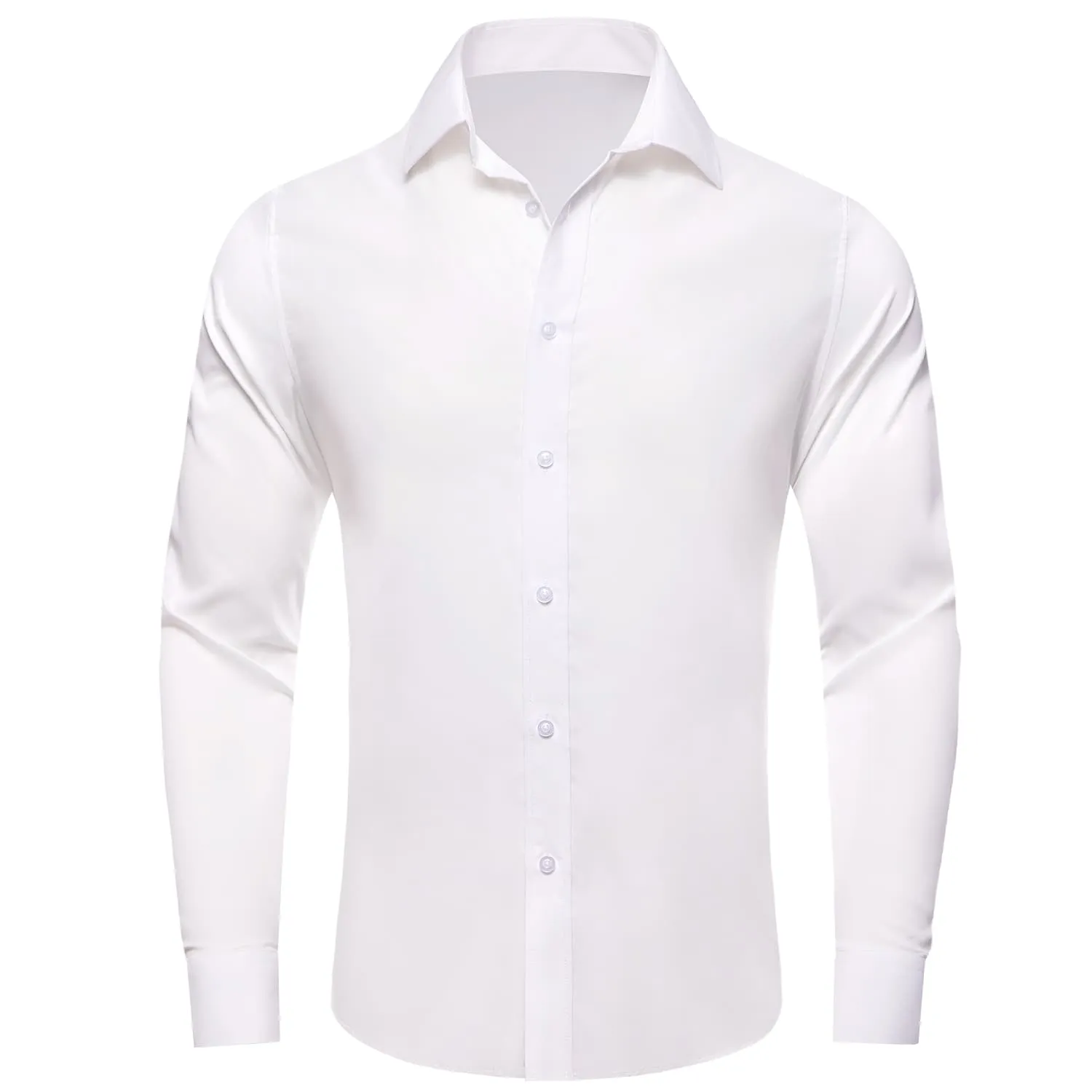YourTies White Solid Long Sleeve Shirt with Orchid Purple Paisley Silk Tie for Men
